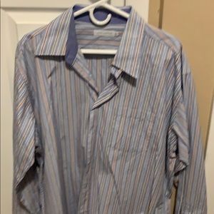 Alex Cannon Multi Striped Button Up Dress Shirt